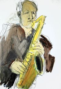 2006-Saxofonist gem. techn. 50x65 cm